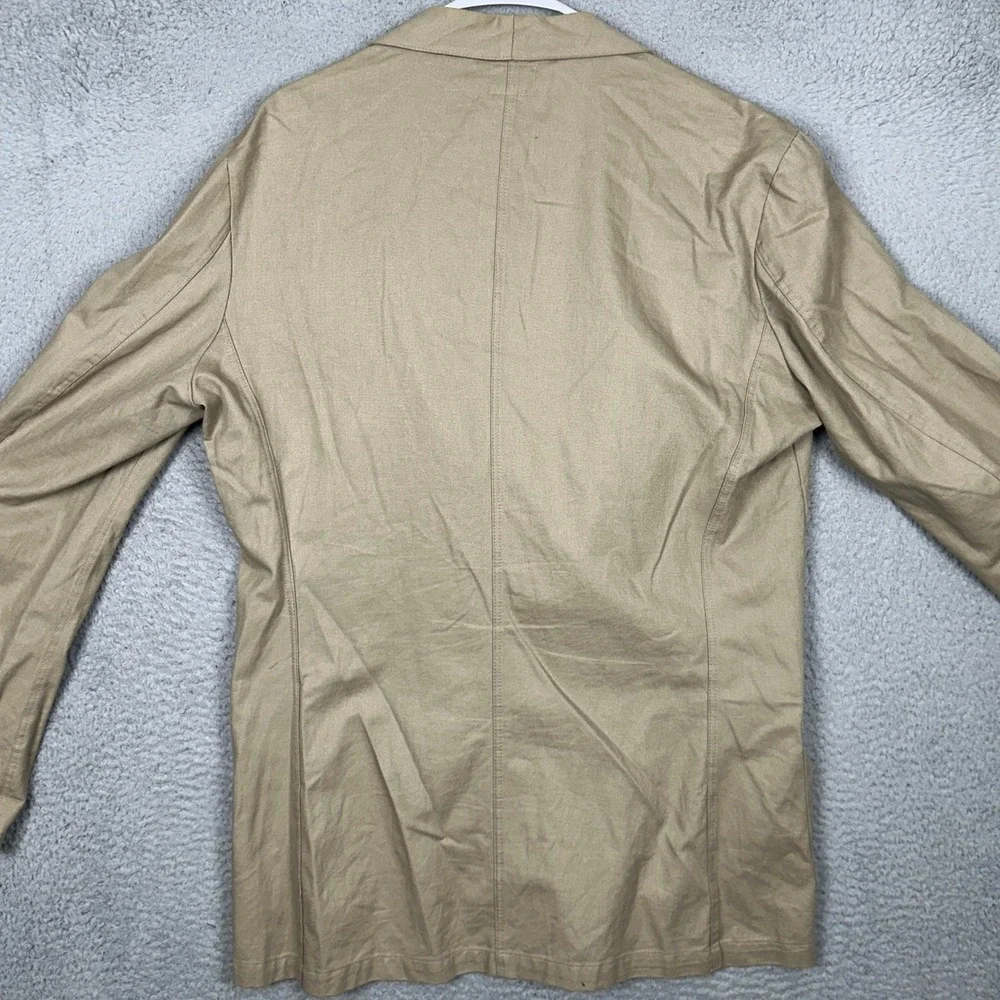Banana Republic Blazer Men L Mill Valley Tan Safari Italian Cotton Vintage EUC